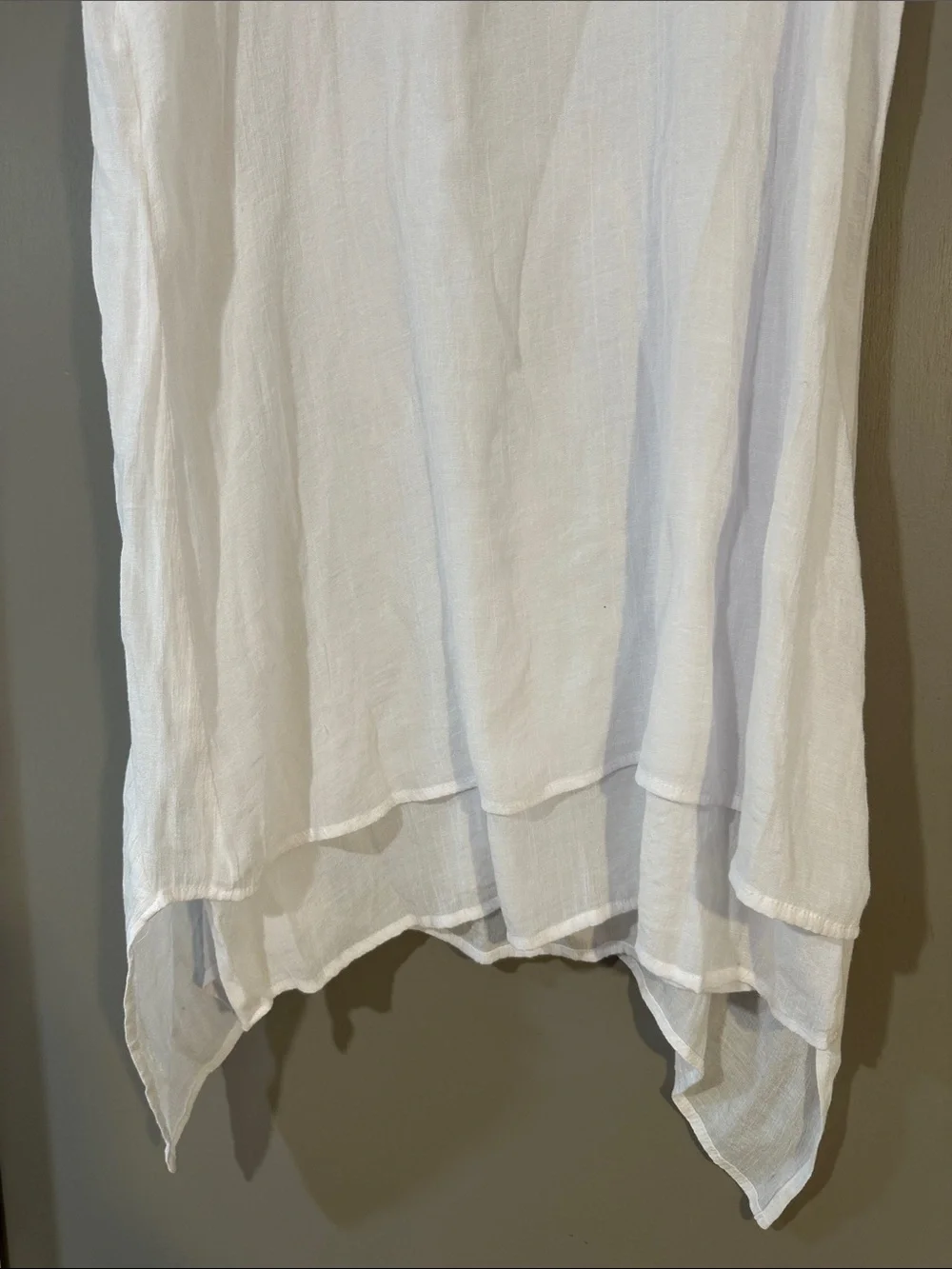 Fever White Sleeveless Dress Large Flowy Layered Boho Tunic
